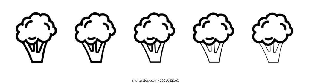Concepto de símbolo de icono de brócoli para Diseño web. icono de Vector de línea simple. ilustración de logotipo.