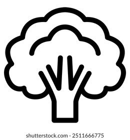 Broccoli icon in thin line style vector illustration graphic design