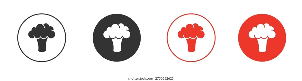 Icono de brócoli para ui o ux aislado en blanco para el App móvil, editable