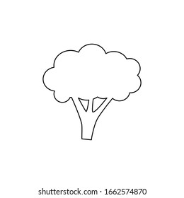 Broccoli icon. vector broccoli branch sign 