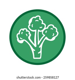 Broccoli icon. Vector food icon.