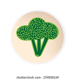 Broccoli icon. Vector food icon.