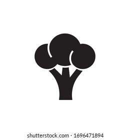 broccoli icon vector illustration glyph style design. isolated on white background