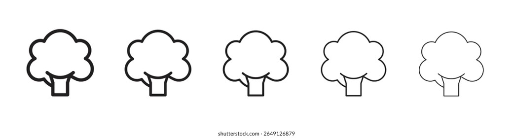 Ícone de brócolis isolado na ilustração vetorial