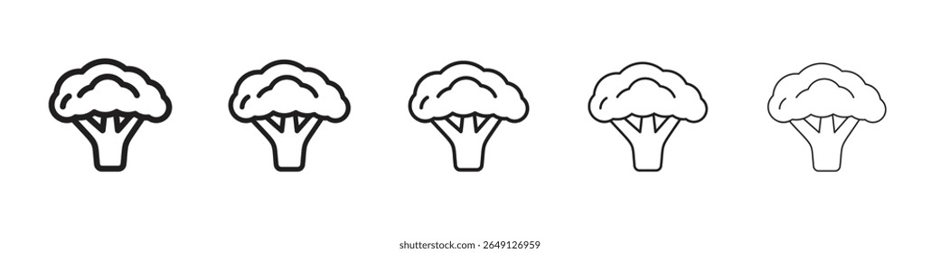 Ícone de brócolis isolado na ilustração vetorial