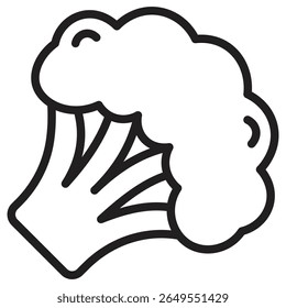 Brokkoli-Symbol, Vektorgrafik, isoliertes Zeichen