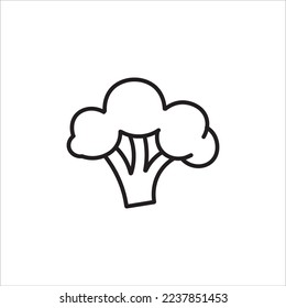ilustración de vector de icono de broccoli sobre fondo blanco