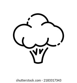 Broccoli icon vector illustration in outline style. Vegetable sign