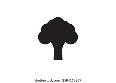 broccoli icon vector silhouette isolated in white background