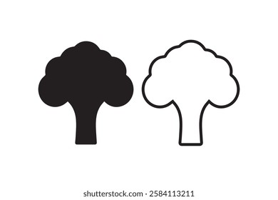 broccoli icon vector silhouette isolated in white background