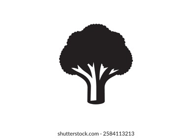 broccoli icon vector silhouette isolated in white background