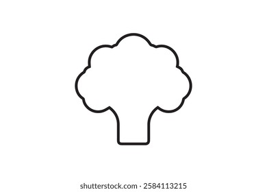 broccoli icon vector silhouette isolated in white background