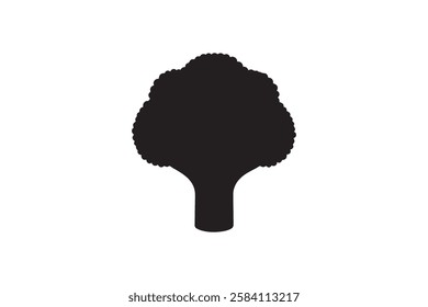 broccoli icon vector silhouette isolated in white background