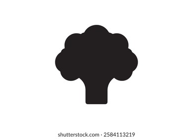 broccoli icon vector silhouette isolated in white background