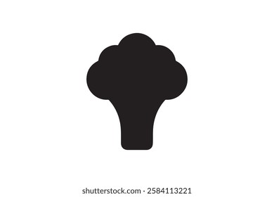 broccoli icon vector silhouette isolated in white background