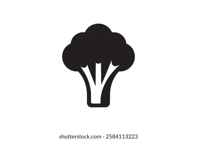 broccoli icon vector silhouette isolated in white background