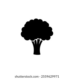 Broccoli icon vector. Vegetable Icon vector on black color