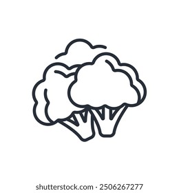 Broccoli icon. vector.Editable stroke.linear style sign for use web design,logo.Symbol illustration.