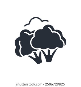 Broccoli icon. vector.Editable stroke.linear style sign for use web design,logo.Symbol illustration.