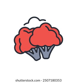 Broccoli icon. vector.Editable stroke.linear style sign for use web design,logo.Symbol illustration.