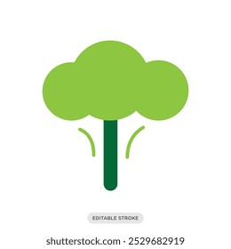 Icono de brócoli, símbolo vegetal sobre fondo blanco - Ilustración vectorial