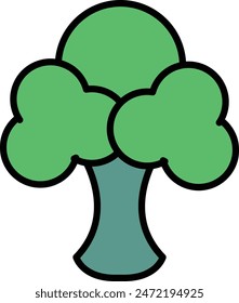 a Broccoli icon in white and black style