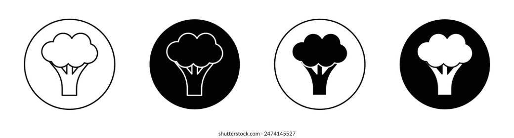 Broccoli Iconography Collection. Vegetable Broccoli Vector Emblem.