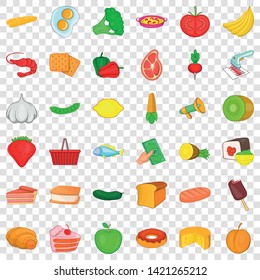 Broccoli icons set. Cartoon style of 36 broccoli vector icons for web for any design