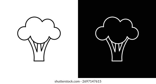 Iconos de brócoli. simple, trazo, iconos negros