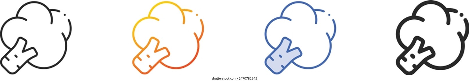 broccoli icon.Thin Linear, Gradient, Blue Stroke and bold Style Design Isolated On White Background