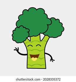 Broccoli Illustration For Children's T-shirts, Books, Or Flash Cards. Simple Vector