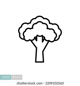 Broccoli isolated design vector icon. Vegetable sign. Graph symbol for food and drinks web site, apps design, mobile apps and print media, logo, UI