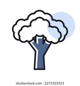 Broccoli isolated design vector icon. Vegetable sign. Graph symbol for food and drinks web site, apps design, mobile apps and print media, logo, UI
