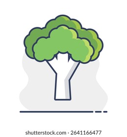 Broccoli isolated design vector icon. Vegetable sign. Graph symbol for food and drinks web site, apps design, mobile apps and print media, logo, UI