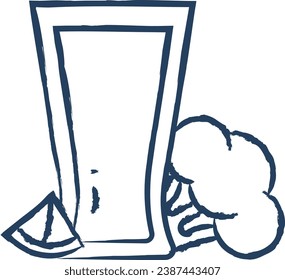 Broccoli juice hand drawn vector illustration