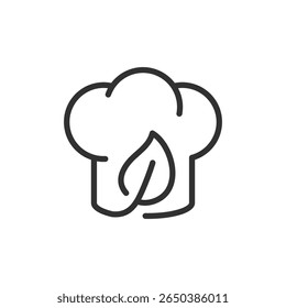 Brócolis com folha, ícone linear. Alimentos saudáveis à base de vegetais ou plantas. Linha com traçado editável.