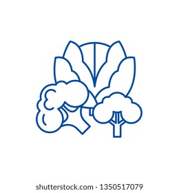 Broccoli line icon concept. Broccoli flat  vector symbol, sign, outline illustration.