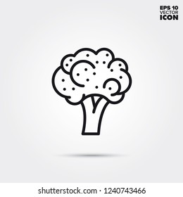 Broccoli line icon. Healthy vegetable vector symbol.