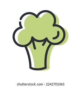 Broccoli line icon, outline vector sign, linear pictogram isolated on white background. Logo illustration