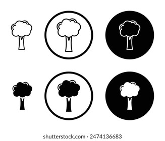 Broccoli line icon set. broccoli vegetable line icon suitable for apps and websites UI designs.