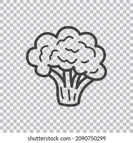 Broccoli line icon. Vector isolated on transparent background.