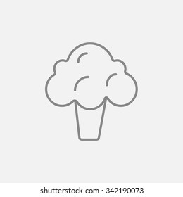 Broccoli line icon for web, mobile and infographics. Vector dark grey icon isolated on light grey background.