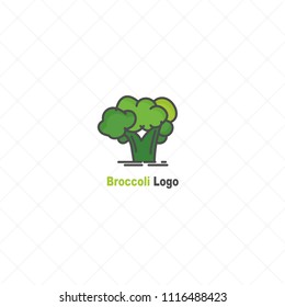 broccoli Logo abstract design green food concept style. use for brand in business restaurant. vector EPS10.