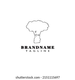 broccoli logo cartoon icon cute template black modern isolated vector illustration
