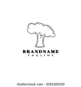 broccoli logo cartoon icon design template black modern simple vector illustration