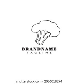 logo broccoli diseño de dibujos animados negro moderno ilustración de vector aislado