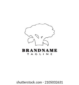 logotipo de broccoli caricatura plantilla de diseño de icono negro moderno de vector plano