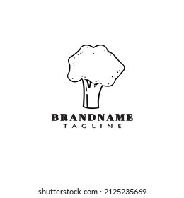 Broccoli Logo Cartoon Symbol Design Schwarz, moderne einzelne Vektorgrafik