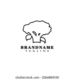 broccoli logo cartoon icon flat template black modern isolated vector illustration