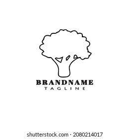 broccoli logo cute icon design template black modern isolated vector illustration